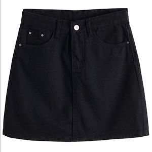 NWT Tanming Black Denim Skirt